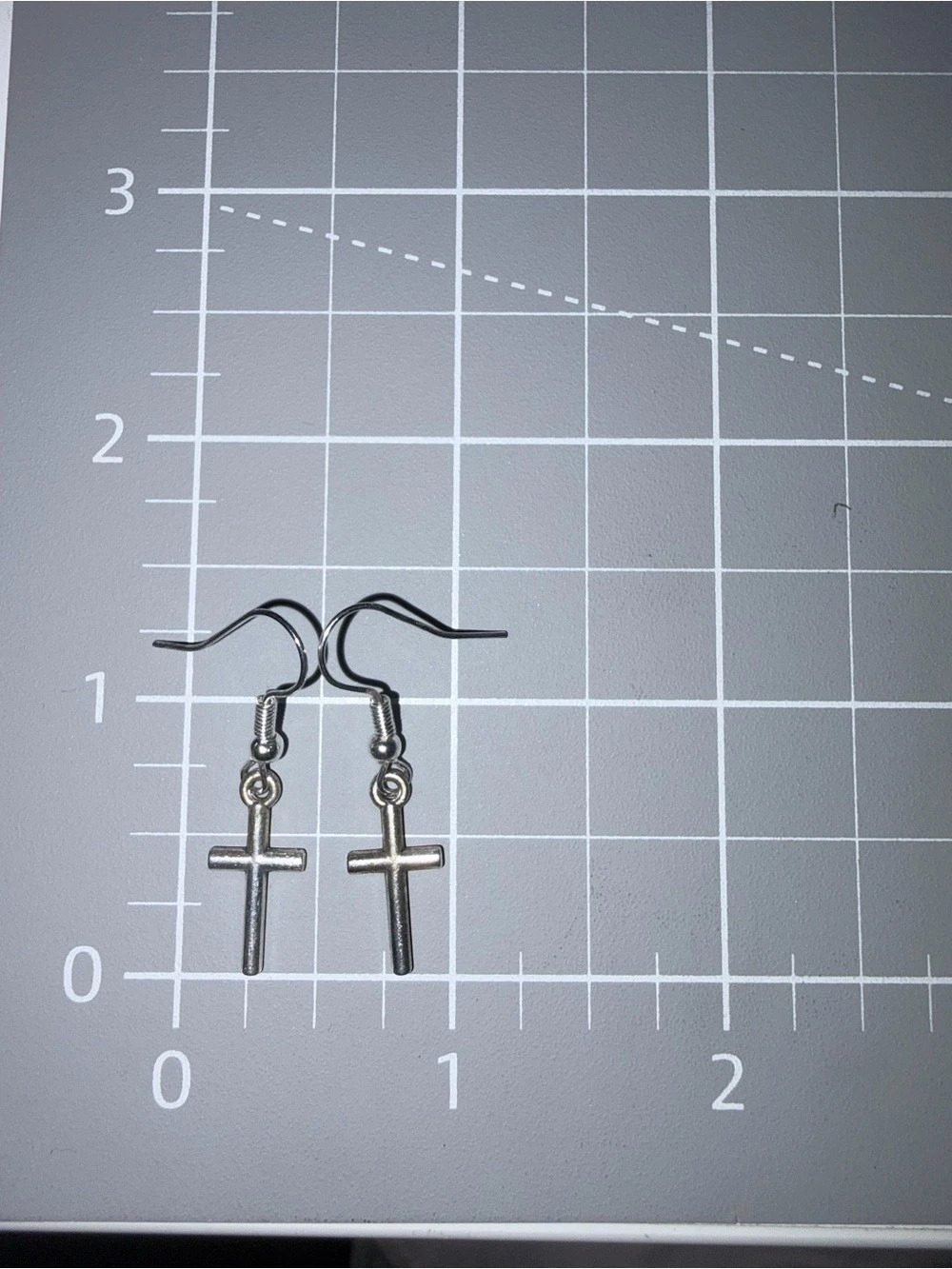 Silver Cross Drop Earrings